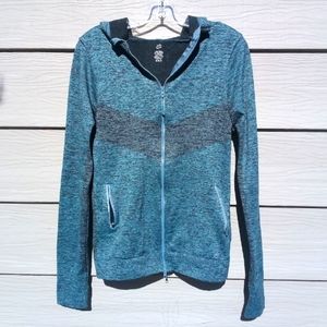 Sobo Sport zip up workout jacket, hooded, blue, size L, great condition